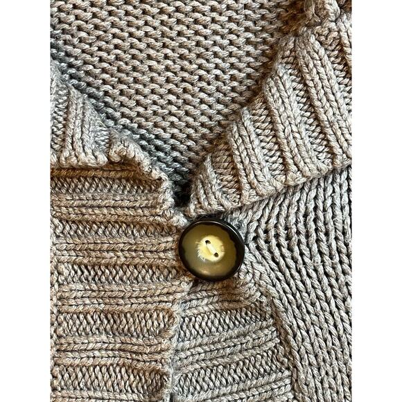 Gap Women’s Tan Crochet Knit Sleeveless Sweater Vest One Button Collared, Sz Med - Picture 10 of 10